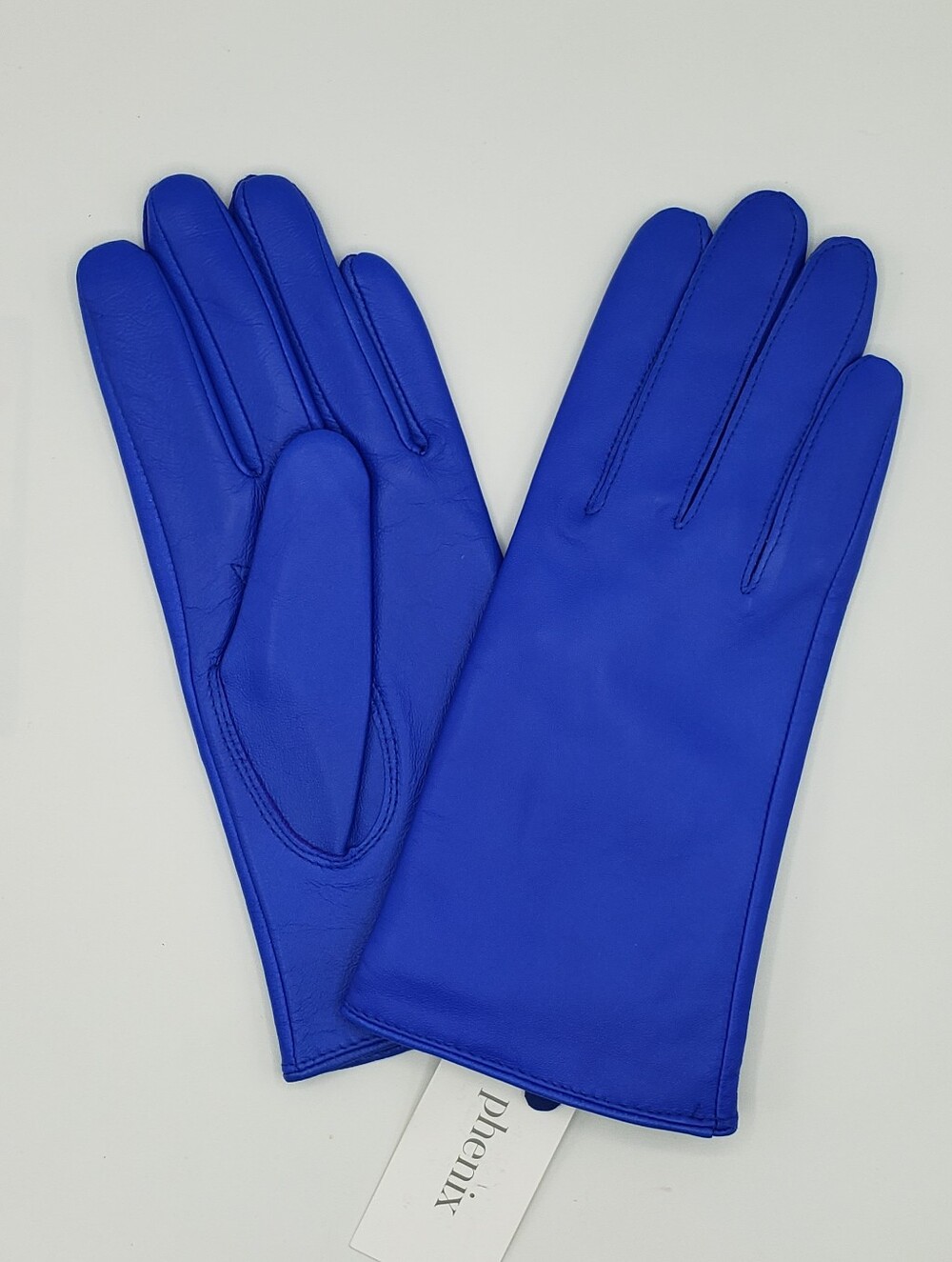 Phenix Cashmere-Lined Leather Gloves Blue L